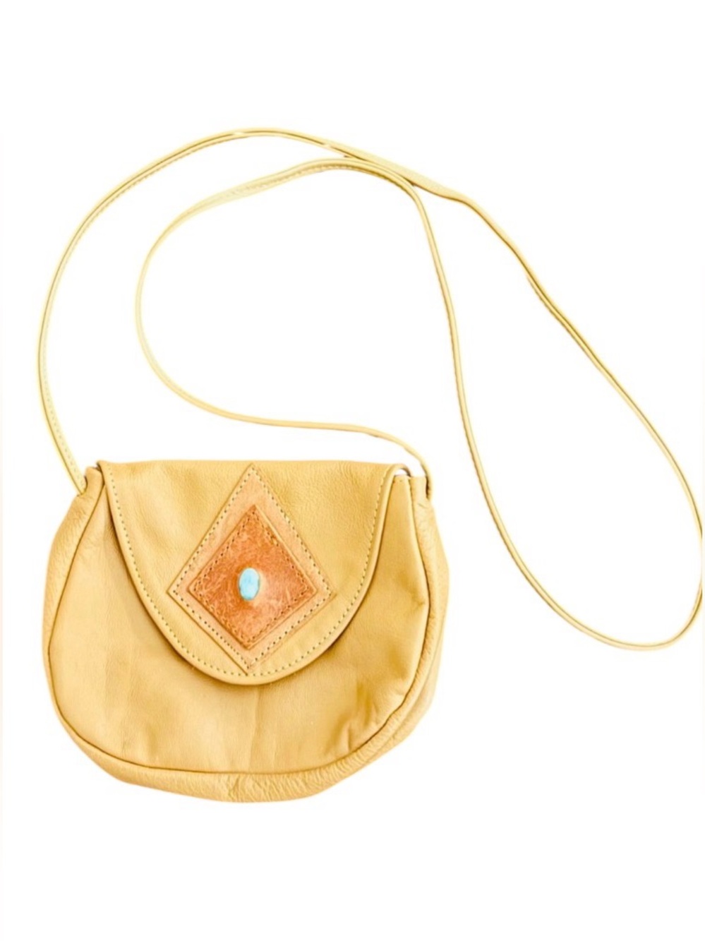 Artisan Crafted Adjustable Tan Leather Handbag Western Boho Southwestern Purse